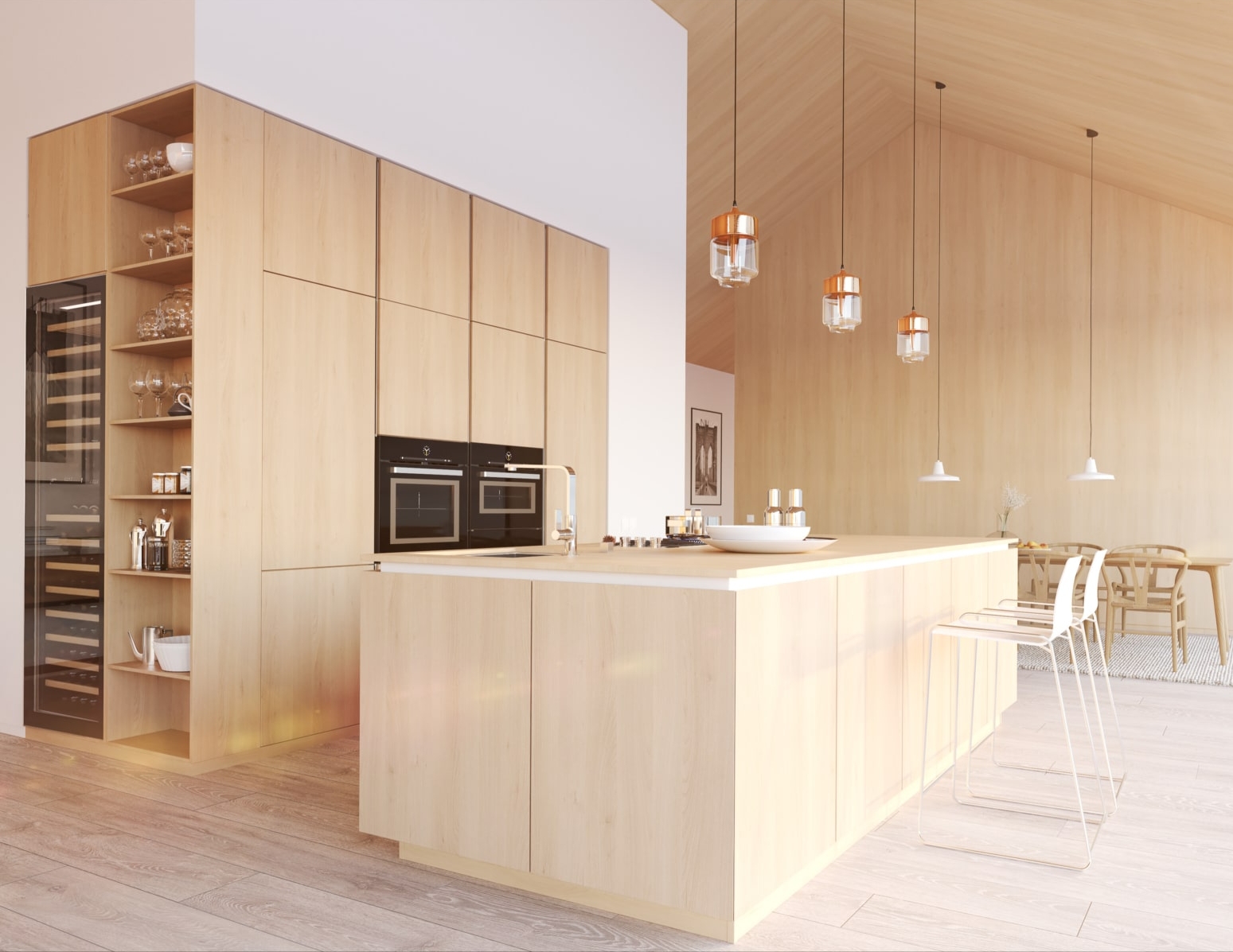 Kitchen painted with interior wood paint